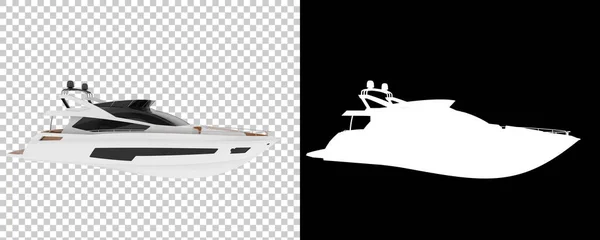 超级游艇在背景上与世隔绝 3D渲染 — 图库照片