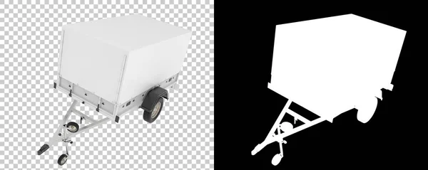 独立于白色背景的汽车拖车 3D渲染 — 图库照片