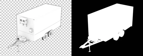 独立于白色背景的汽车拖车 3D渲染 — 图库照片