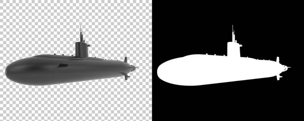 潜艇在背景上被隔离 3D渲染 — 图库照片