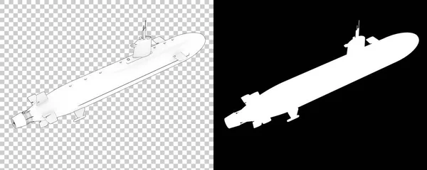 Ubåten Isolerad Bakgrunden Återgivning Illustration — Stockfoto