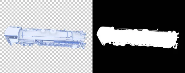 白い背景に隔離された機関車 3Dレンダリング イラスト — ストック写真