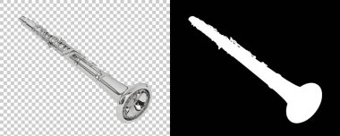 Klarnet arka planda izole edilmiş. 3d görüntüleme - illüstrasyon