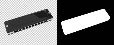  Clasic mızıka arka planda izole edildi. 3d görüntüleme - illüstrasyon