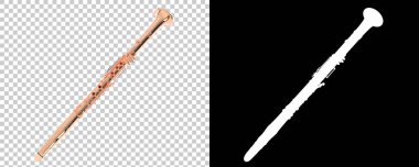 Klarnet arka planda izole edilmiş. 3d görüntüleme - illüstrasyon