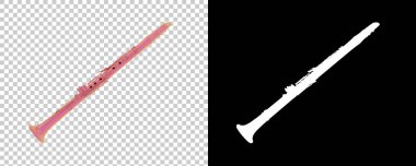 Klarnet arka planda izole edilmiş. 3d görüntüleme - illüstrasyon