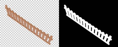 Şeffaf ve siyah arkaplanda ahşap çit