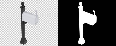 Şeffaf ve siyah arkaplan üzerinde ikamet posta kutusu