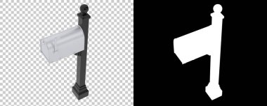 Şeffaf ve siyah arkaplan üzerinde ikamet posta kutusu