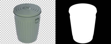 Şeffaf ve siyah arkaplan üzerine çöp kutusu