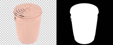 Şeffaf ve siyah arkaplan üzerine çöp kutusu