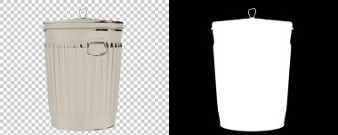 Şeffaf ve siyah arkaplan üzerine çöp kutusu
