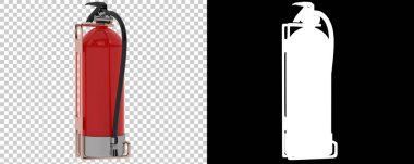 Arka planda izole edilmiş modern yangın söndürücü. 3d görüntüleme - illüstrasyon