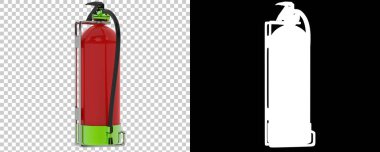 Arka planda izole edilmiş modern yangın söndürücü. 3d görüntüleme - illüstrasyon