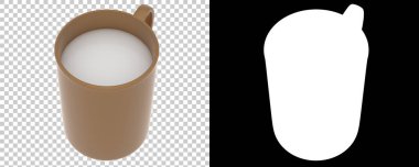 Kahve fincanı gri arka planda izole edilmiş. 3d görüntüleme - illüstrasyon