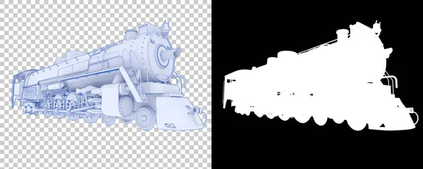 Lokomotiva Izolovaná Bílém Pozadí Vykreslování Ilustrace — Stock fotografie