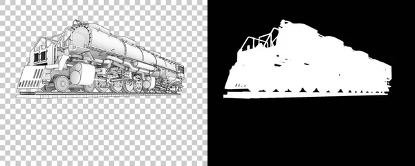 Lokomotive Transport Auf Transparentem Und Schwarzem Hintergrund — Stockfoto