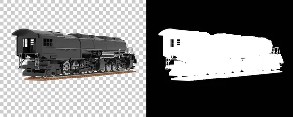 Locomotief Transport Transparante Zwarte Achtergrond — Stockfoto