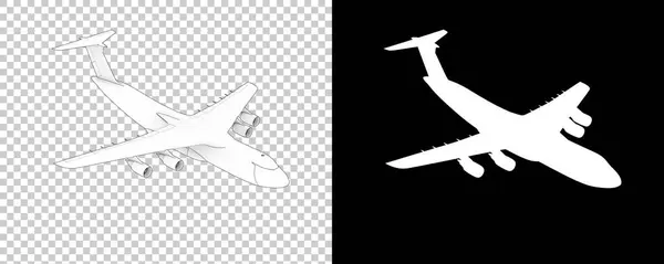 Avião Comercial Renderização Ilustração — Fotografia de Stock
