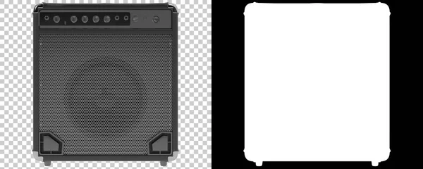 透明和黑色背景的Bass放大器 — 图库照片