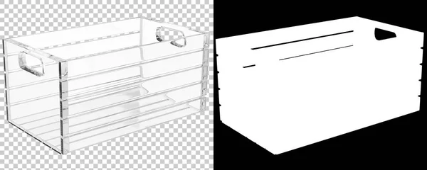 Moderne Schachtel Aus Planken Auf Transparentem Und Schwarzem Hintergrund — Stockfoto