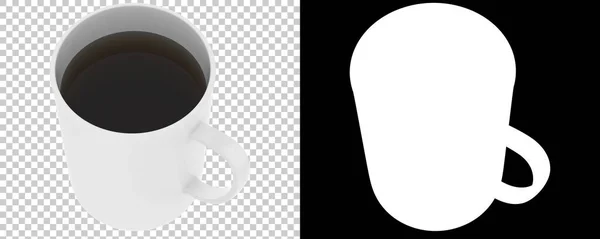 灰色の背景に隔離されたコーヒーマグ 3Dレンダリング イラスト — ストック写真