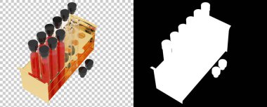 Test tüpleri gri arka planda izole edilmiş. 3d görüntüleme - illüstrasyon