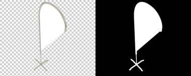 Gri arka planda gözyaşı damlası bayrağı izole edildi. 3d görüntüleme - illüstrasyon