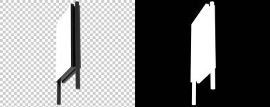 Saydam ve siyah arkaplan üzerinde kopyalama alanı olan ilan panosu