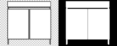 Arka planda çift pankart duruyor. 3d görüntüleme - illüstrasyon