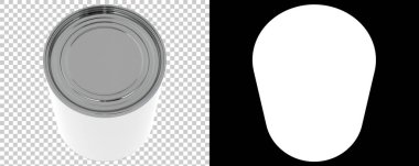 Çorba kutusu arka planda izole edildi. 3d görüntüleme - illüstrasyon