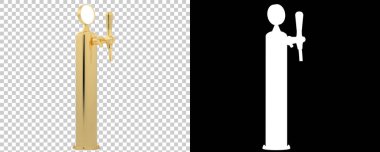 Arka planda izole edilmiş bira musluğu. 3d görüntüleme - illüstrasyon 