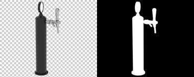 Arka planda izole edilmiş bira musluğu. 3d görüntüleme - illüstrasyon 