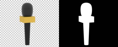 Haber mikrofonu izole edildi. 3d görüntüleme - illüstrasyon