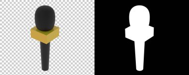 Haber mikrofonu izole edildi. 3d görüntüleme - illüstrasyon