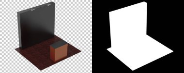 Arka planda boş podyum var. 3d görüntüleme - illüstrasyon