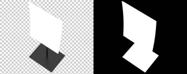 Eğri masa üstü görüntüsü arkaplanda izole edildi. 3d görüntüleme - illüstrasyon