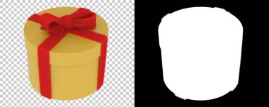 Şeffaf ve siyah arkaplan üzerine bayramlık hediye kutusu