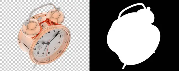 Relógio Alarme Elegante Fundo Transparente Preto — Fotografia de Stock