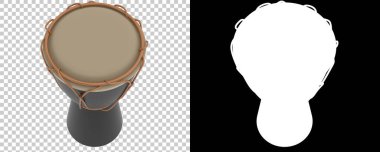 Bongo davulu arka planda izole edildi. 3d görüntüleme - illüstrasyon 