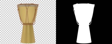 Bongo davulu arka planda izole edildi. 3d görüntüleme - illüstrasyon 