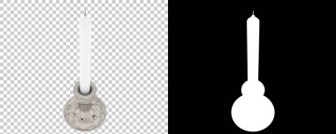 Mum gri arka planda izole edilmiş. 3d görüntüleme - illüstrasyon