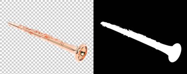 Klarnet arka planda izole edilmiş. 3d görüntüleme - illüstrasyon