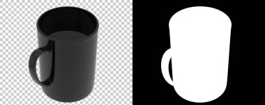 Kahve fincanı gri arka planda izole edilmiş. 3d görüntüleme - illüstrasyon