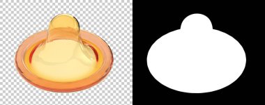 Prezervatif arka planda izole edilmiş. 3d görüntüleme - illüstrasyon