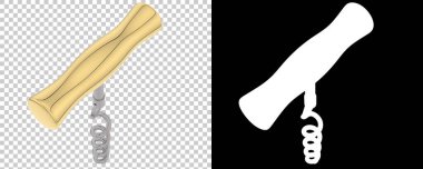  Tirbuşon arka planda izole edilmiş. 3d görüntüleme - illüstrasyon 