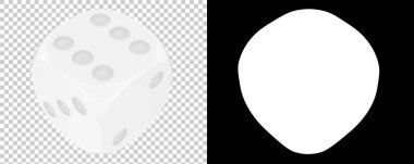 Şeffaf ve siyah arkaplan üzerindeki zar küpü