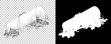 Yakıt vagonu arka planda izole edilmiş. 3d görüntüleme - illüstrasyon