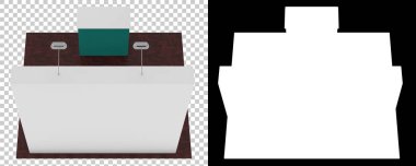 Arka planda boş podyum var. 3d görüntüleme - illüstrasyon