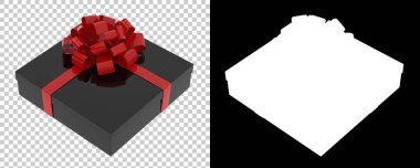 Hediye kutusu arka planda izole edildi. 3d görüntüleme, illüstrasyon